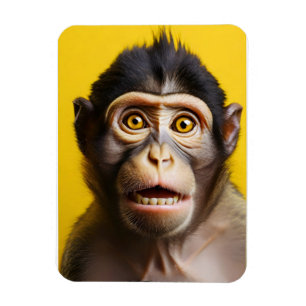 Funny monkey portrait magnet