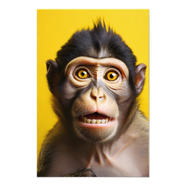 Funny monkey portrait photo print (Front)