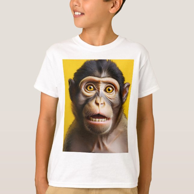 Funny monkey portrait T-Shirt (Front)