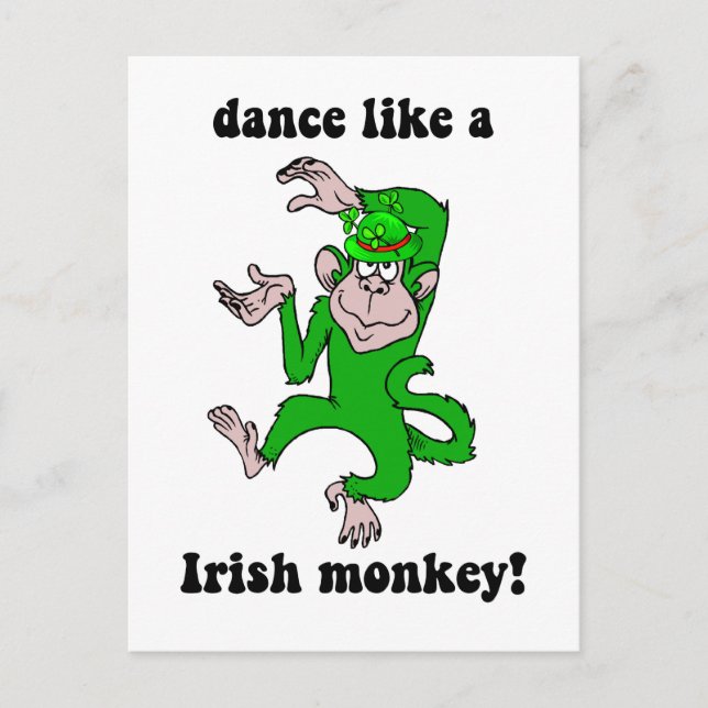 Funny monkey St Patrick's Day Postcard (Front)