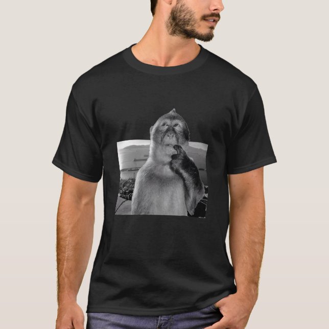 Funny Monkey Stupid Thinking Meme, Style 90s Vinta T-Shirt (Front)
