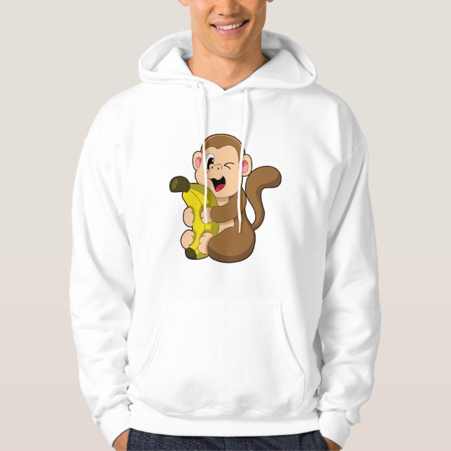 Funny Monkey with Banana Hoodie (Front)