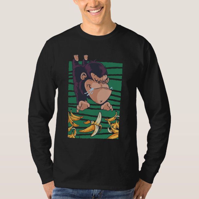 Funny Monkey with Bananas T-Shirt (Front)