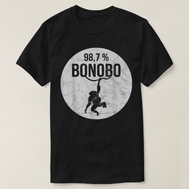 Funny Monkey with Chimpanzee Bonobo DNA T-Shirt (Design Front)