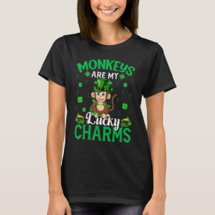 Funny Monkeys Are My Lucky Charms Monkey St Patric T-Shirt