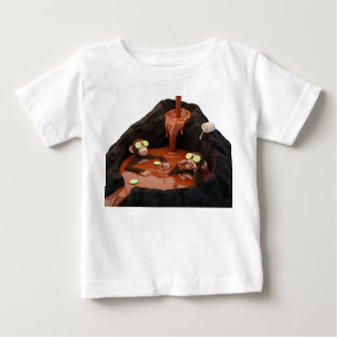 Funny Monkeys Relaxing in a Liquid Chocolate Volca Baby T-Shirt