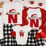 Funny Monogram Family Christmas Custom Red Santa T-Shirt<br><div class="desc">Add some jolly humour and a personalised touch to your family's holiday celebrations with our Funny Monogram Family Christmas Custom Red Santa T-Shirt. This fun and festive shirt is perfect for families looking to create memorable Christmas moments. Our monogrammed family Christmas shirt allows you to customise it with your family...</div>