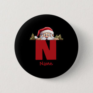 Funny Monogram Family Christmas Red Santa T Shirt  6 Cm Round Badge