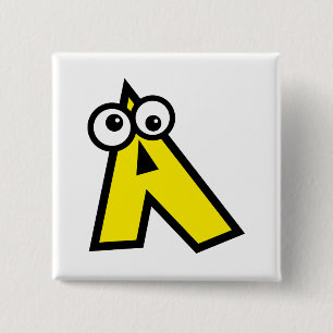 Funny Monogram Letter A 15 Cm Square Badge