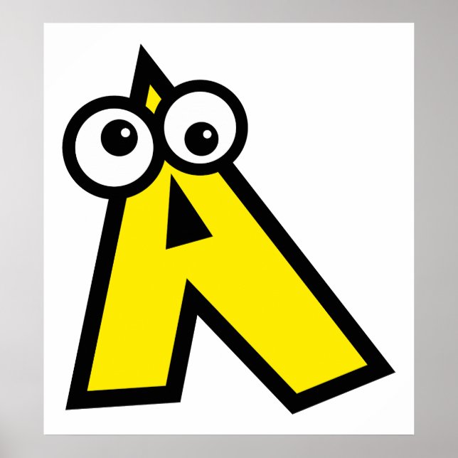 Funny Monogram Letter A Poster (Front)
