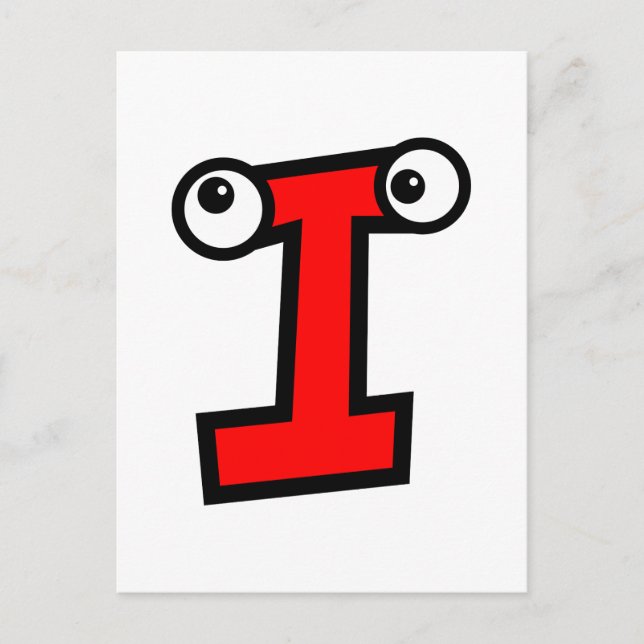 Funny Monogram Letter i Postcard (Front)