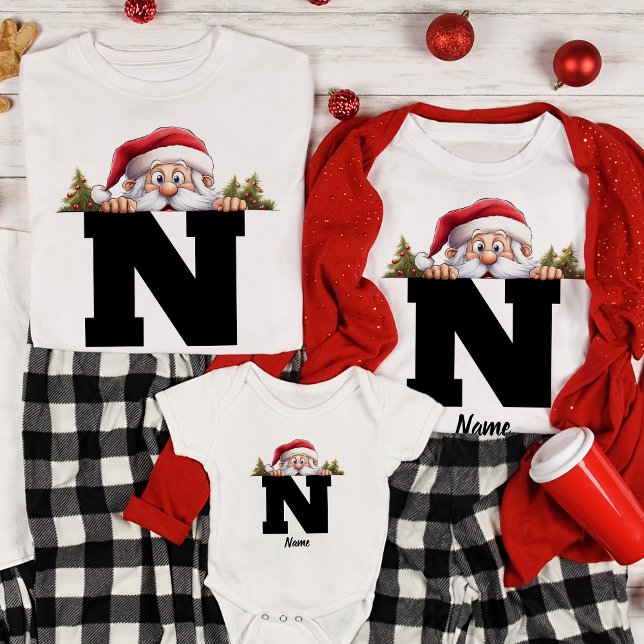 Funny Monogrammed Family Christmas Custom Santa T-Shirt (Creator Uploaded)