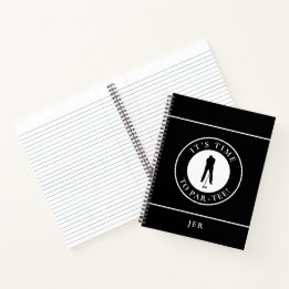 Funny Monogrammed Golf Log – Par Tee Black Golfer Notebook