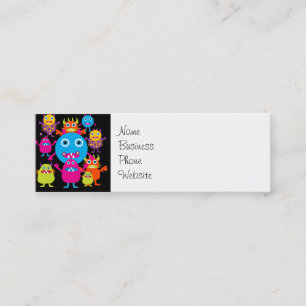 Funny Monster Bash Cute Creatures Party Mini Business Card