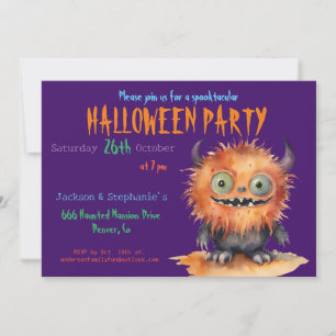 Funny Monster Bash Halloween Party Invitation