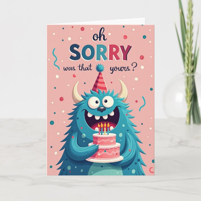 Funny Monster Birthday Card (Front)