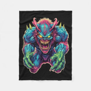Funny Monster Cute Cartoon Comic Halloween Fleece Blanket