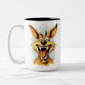 Funny Monster Dog: Bone Gnasher Two-Tone Coffee Mug