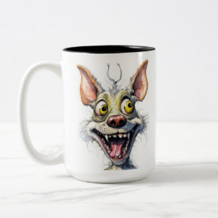 Funny Monster Dog: Chuckling Chihuahua Two-Tone Coffee Mug