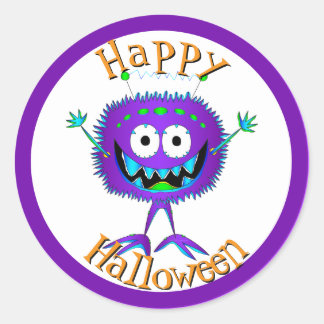 Funny, Monster, Halloween Classic Round Sticker