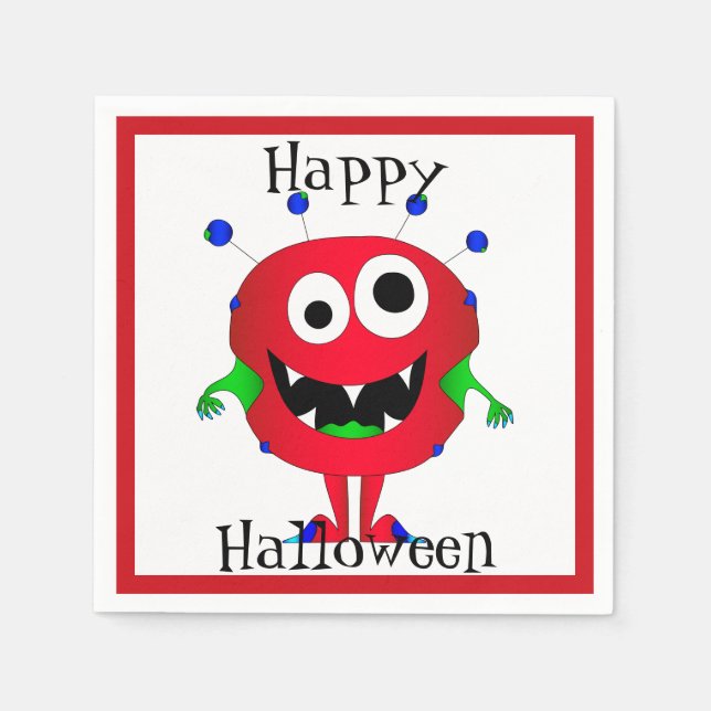 Funny, Monster, Halloween Napkin (Front)