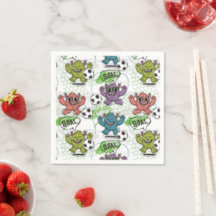 Funny Monster Soccer Kids Pattern Napkin