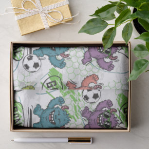 Funny Monster Soccer Kids Pattern Tissue Paper