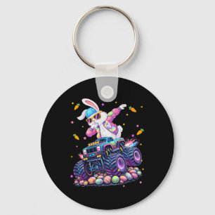 Funny Monster Truck Dabbing Rabbit Easter Bunny Me Key Ring