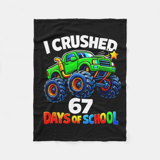 Funny Monster Truck Six Seven Meme Boys Kids Schoo Fleece Blanket (Front)