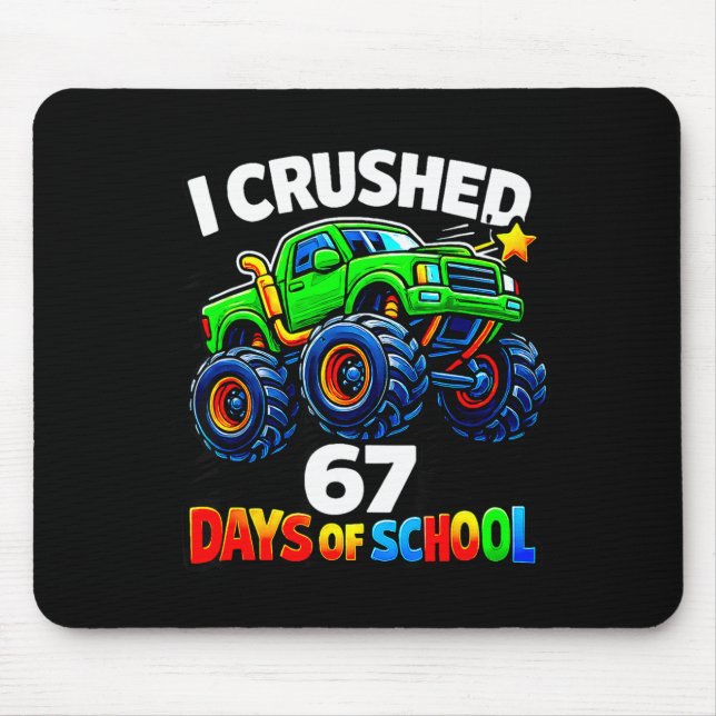 Funny Monster Truck Six Seven Meme Boys Kids Schoo Mouse Pad (Front)