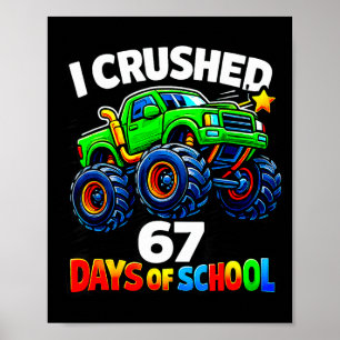 Funny Monster Truck Six Seven Meme Boys Kids Schoo Poster