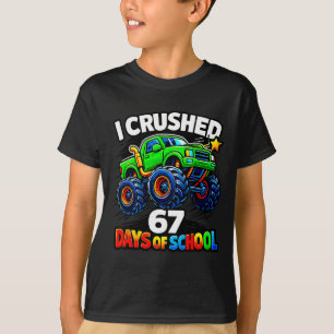 Funny Monster Truck Six Seven Meme Boys Kids Schoo T-Shirt