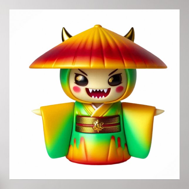 Funny Monster Wall Art Poster with Hat – Cute Cree (Front)