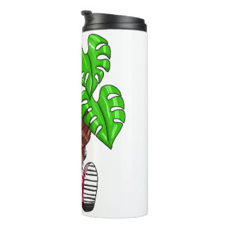 Funny Monstera Plant Cartoon Thermal Tumbler