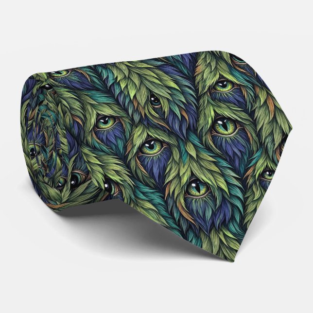 Funny Monsters | Abstract Furry Creatures Tie (Rolled)