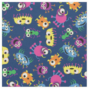 Funny Monsters Cute Kids Decor Fabric