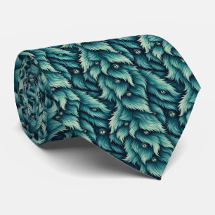 Funny Monsters Faux Silk Furry Creatures Tie