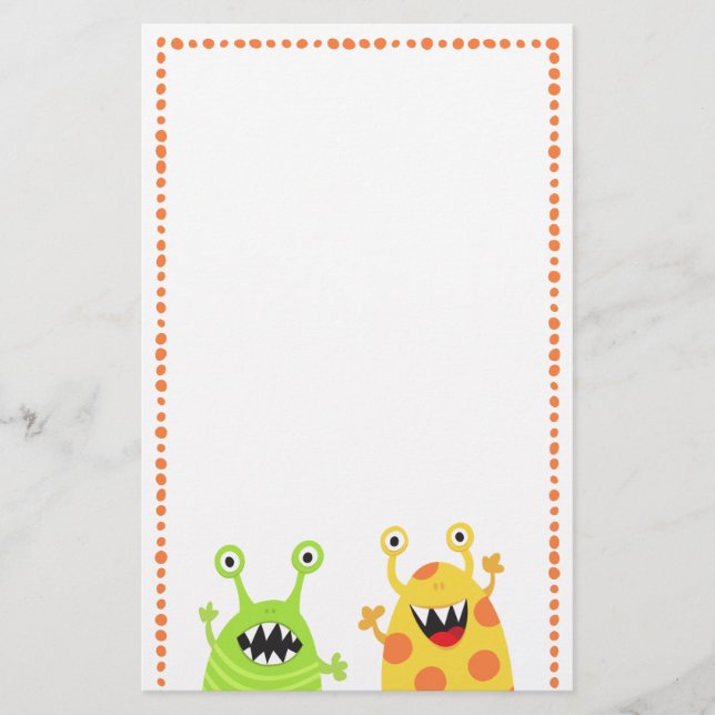 Funny monsters fun cartoon stationery for kids (Front)