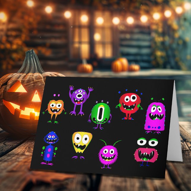 Funny, Monsters, Halloween Card (Hey, check out this most awesome Halloween card with some very cool cartoon monsters!)