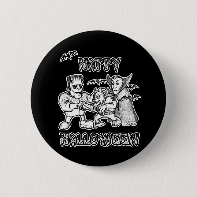 Funny Monsters - Happy Halloween 6 Cm Round Badge (Front)