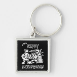Funny Monsters - Happy Halloween Key Ring