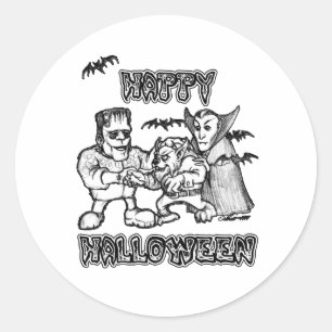 Funny Monsters - Happy Halloween Sticker