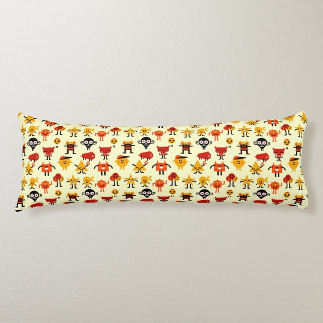 Funny monsters pattern body cushion (Front)