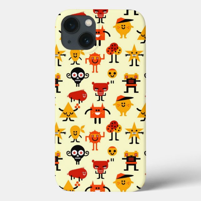 Funny monsters pattern Case-Mate iPhone case (Back)