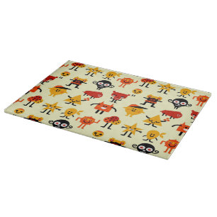 Funny monsters pattern cutting board