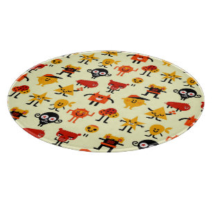 Funny monsters pattern cutting board