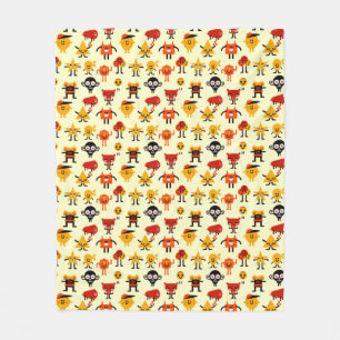Funny monsters pattern fleece blanket