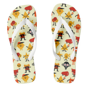 Funny monsters pattern jandals