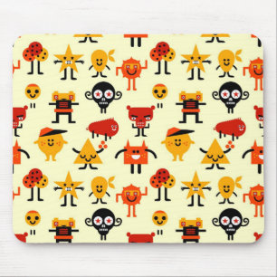 Funny monsters pattern mouse pad
