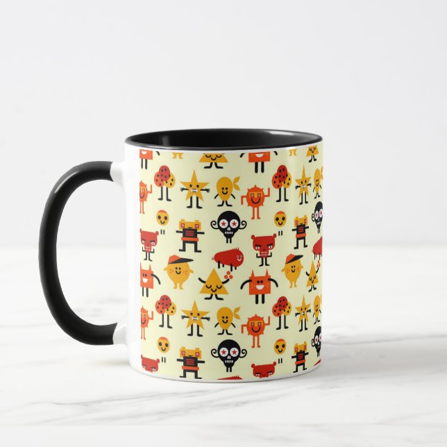 Funny monsters pattern mug (Left)